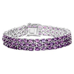 Pulsera de amatista 18,6 quilates Plata de Ley