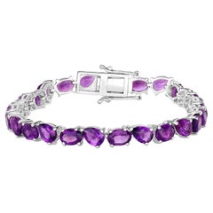 Bracelet tennis en argent sterling 20 carats