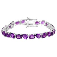 Amethyst Tennis Bracelet 20 Carats Sterling Silver
