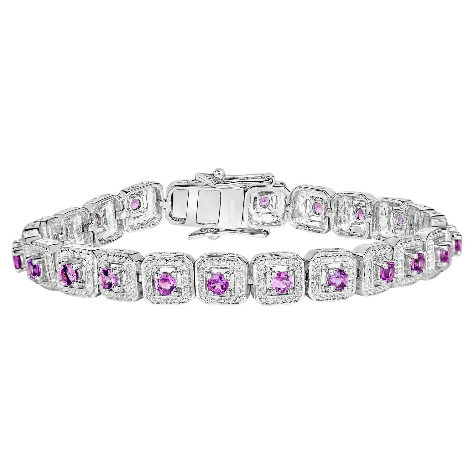 Amethyst Tennis Bracelet 2.3 Carats Sterling Silver