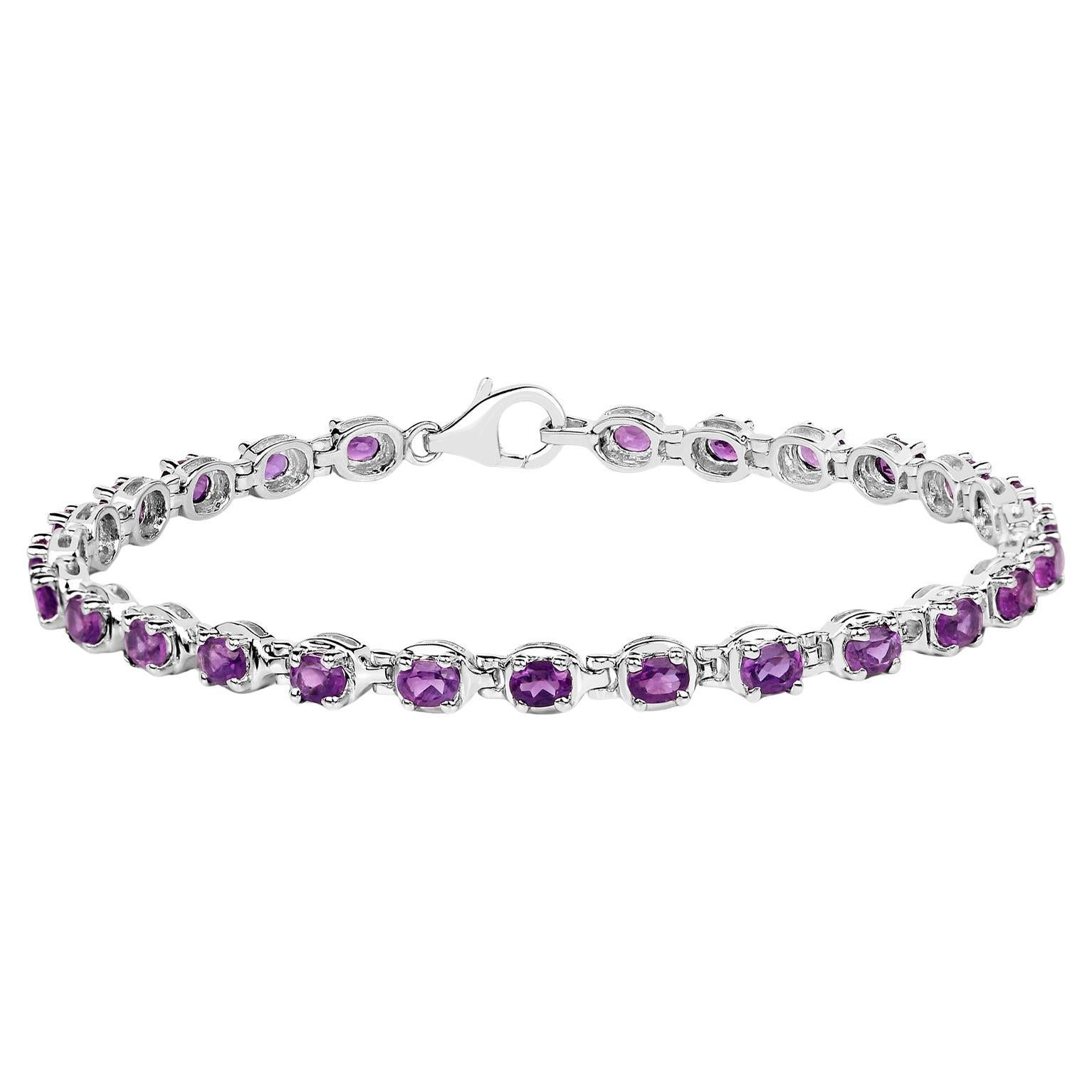 Bracelet tennis en argent sterling 3.98 carats