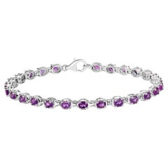 Bracelet tennis en argent sterling 3.98 carats