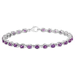 Amethyst Tennis Bracelet 3.98 Carats Sterling Silver