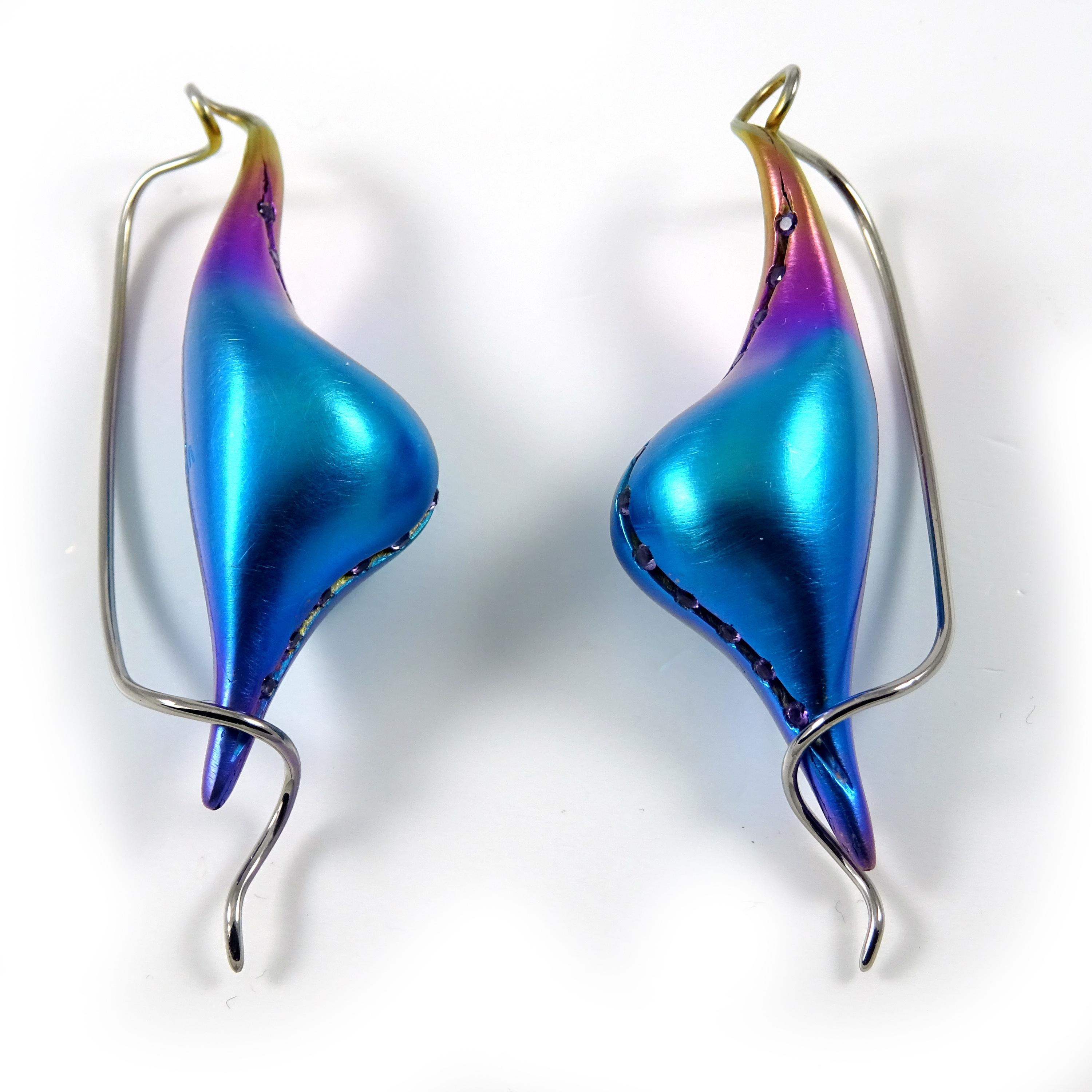 purple titanium earrings