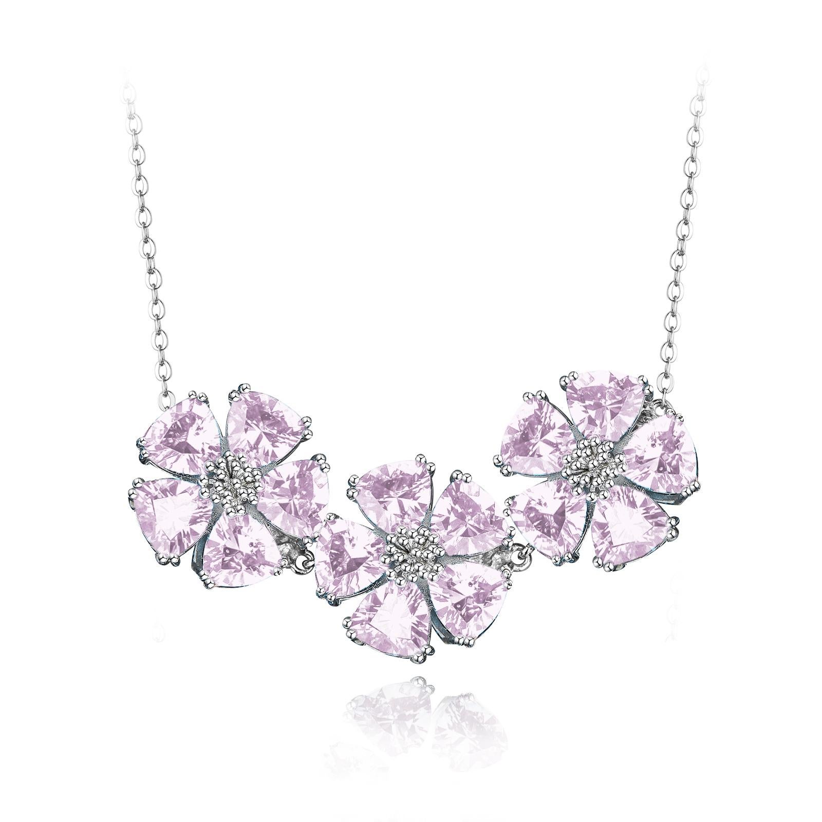 Designed in NYC

.925 Sterling Silver 3 x 10 mm Amethyst Triple Blossom Gentile Necklace. No matter the season, allow natural beauty to surround you wherever you go. Triple blossom gentile necklace: 

Sterling silver chain necklace adjustable to fit