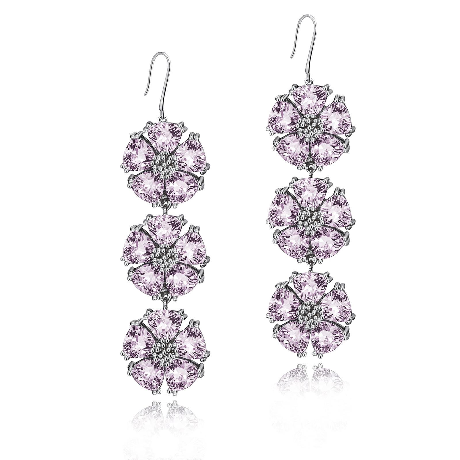 Designed in NYC

.925 Sterling Silver 30 x 7 mm Amethyst Triple Blossom Stone Bling Earrings. No matter the season, allow natural beauty to surround you wherever you go. Triple blossom stone bling earrings: 

Sterling silver 
High-polish