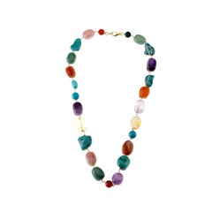 Amethyst Turquoise Carnelian Citrine Vermeille Necklace