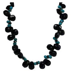 Amethyst Turquoise Hematite Vermeil 925 Silver Gemstome Necklace