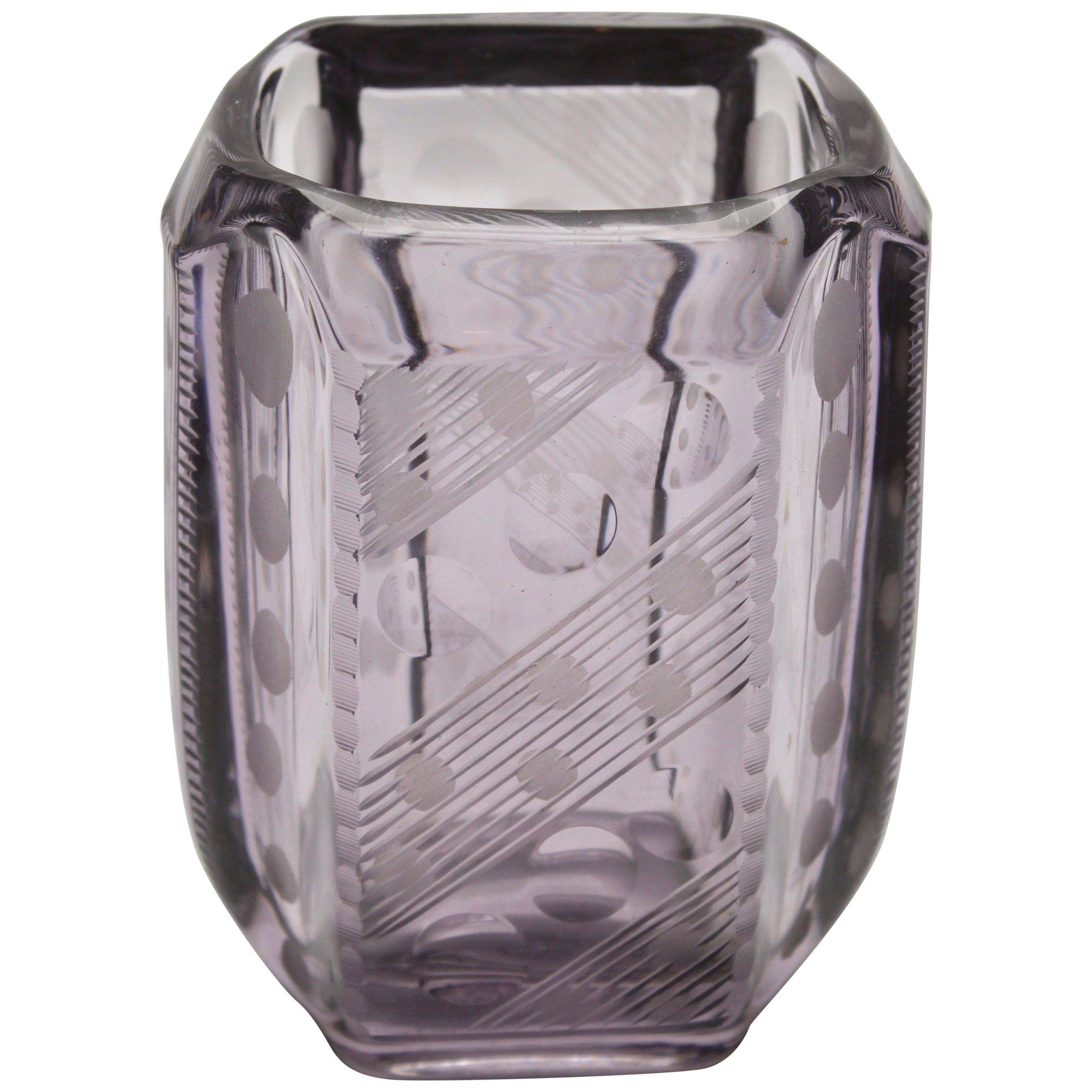 Engraved Glass Vases 141 For Sale on 1stdibs