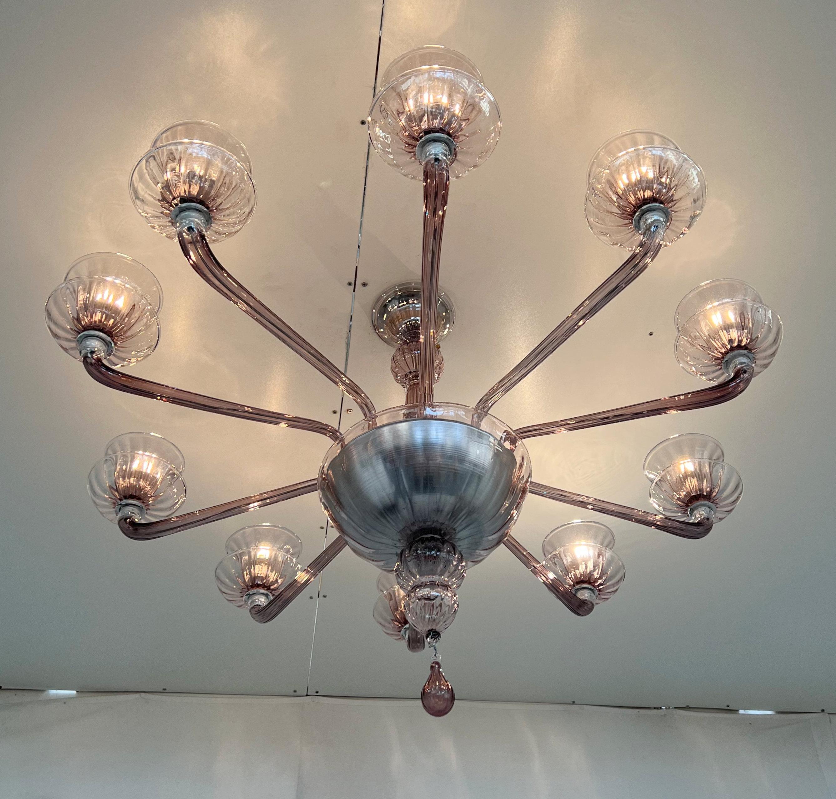 Lampadario Veneziano Ametista di Fabio Ltd in vendita 3