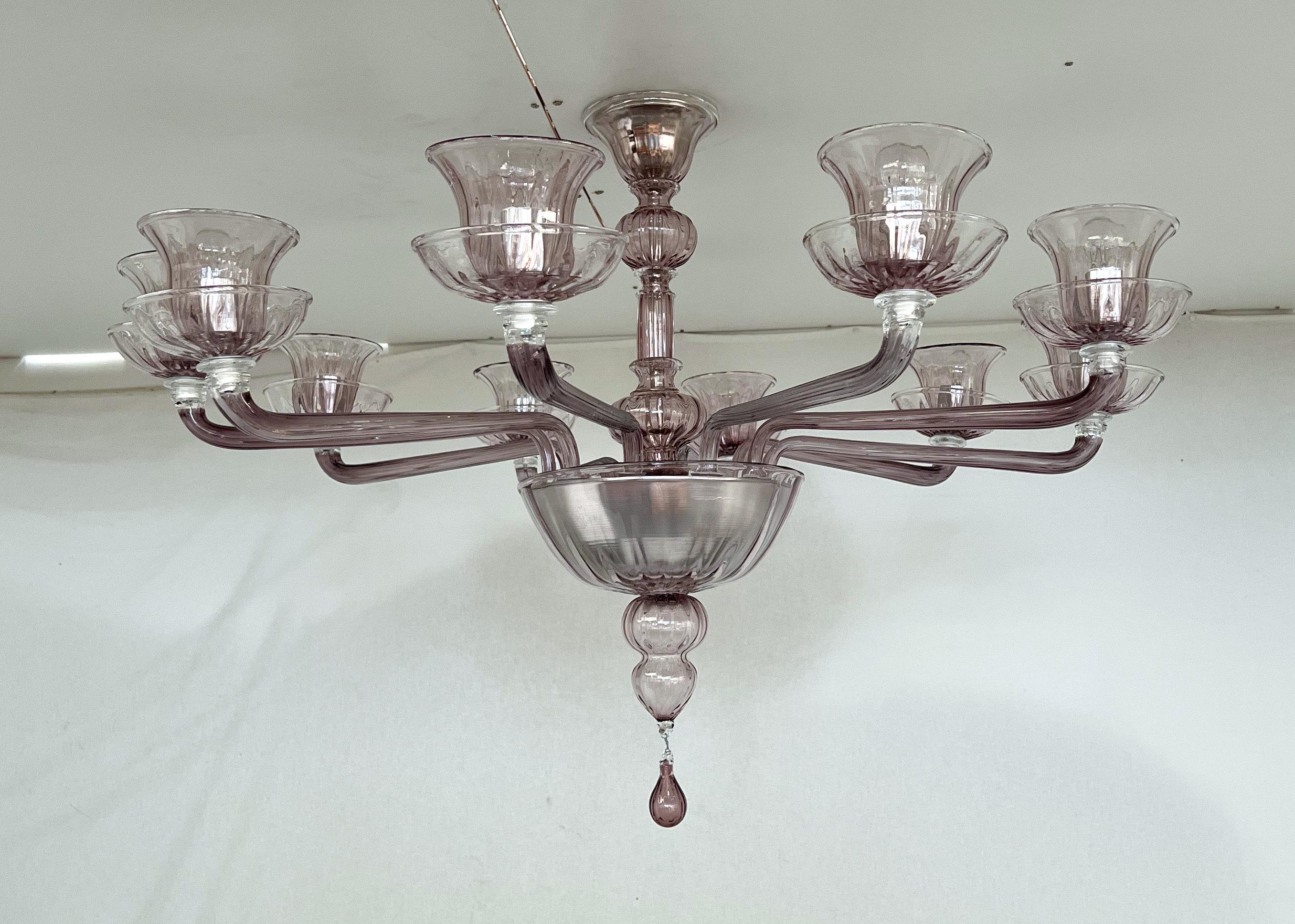 Italiano Lampadario Veneziano Ametista di Fabio Ltd in vendita