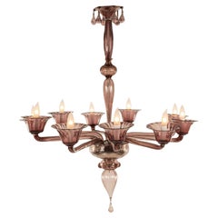 Amethyst Violetto Murano Glass Chandelier, 1940s