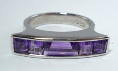 Amethyst White Golden Cocktail Ring