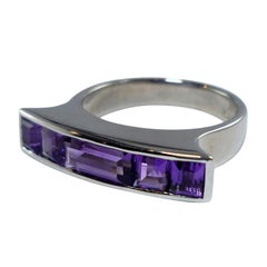 Amethyst White Golden Cocktail Ring