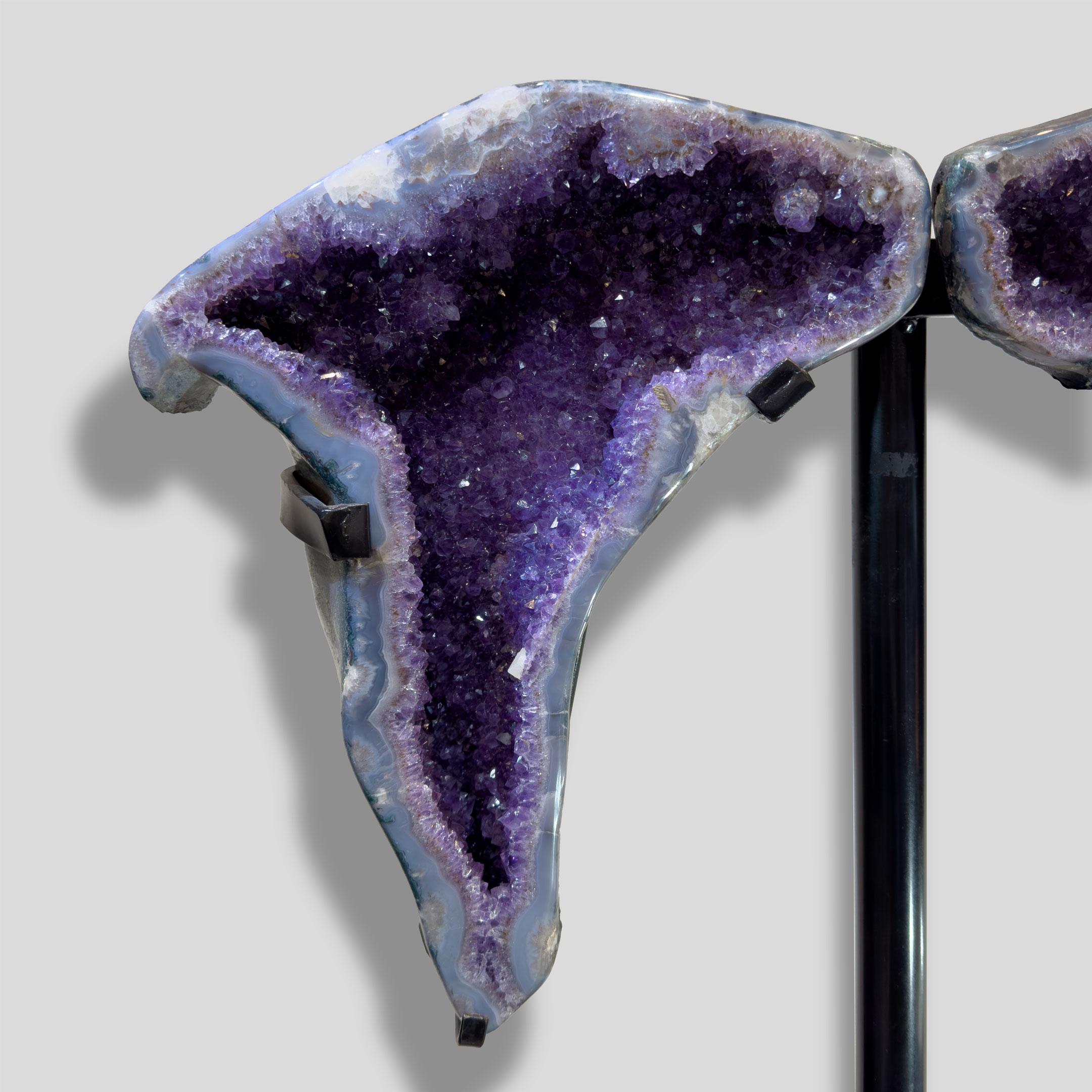 Amethyst Wings on Custom Stand For Sale 3
