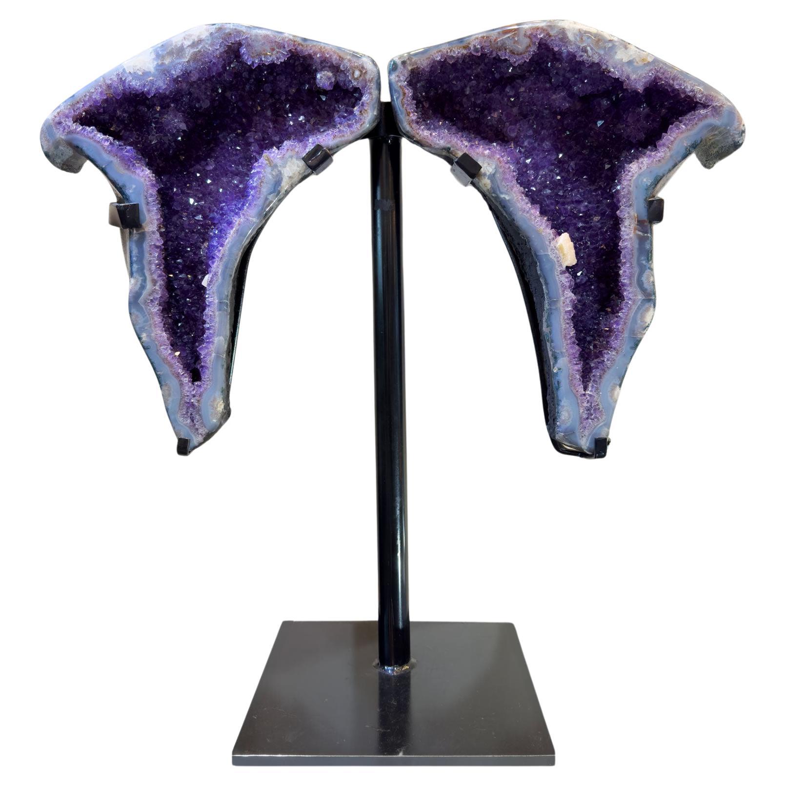 Amethyst Wings on Custom Stand For Sale