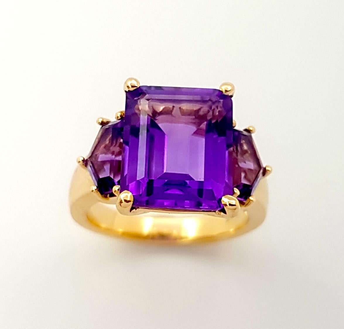 Amethyst with Amethyst Ring set in 14K Rose Gold Settings For Sale 10
