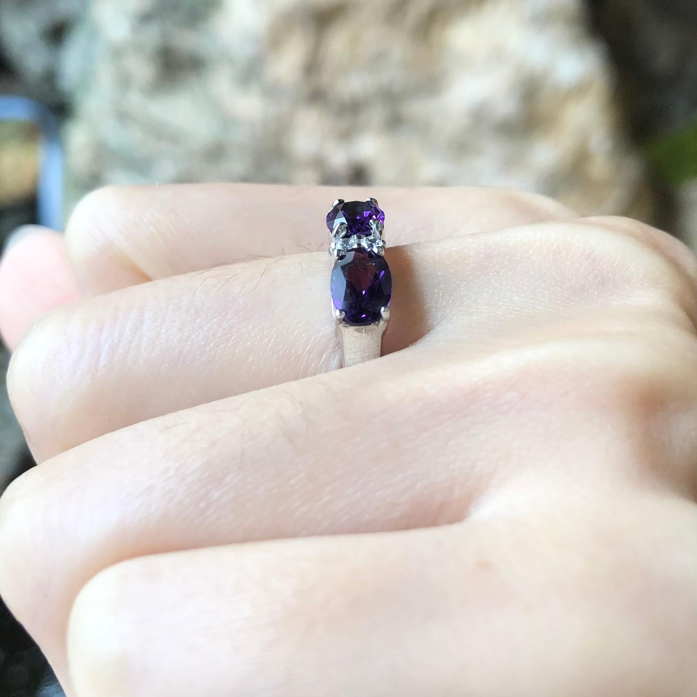amethyst and cubic zirconia ring