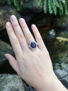 Amethyst with Diamond Ring Set in 18 Karat White Gold Settings