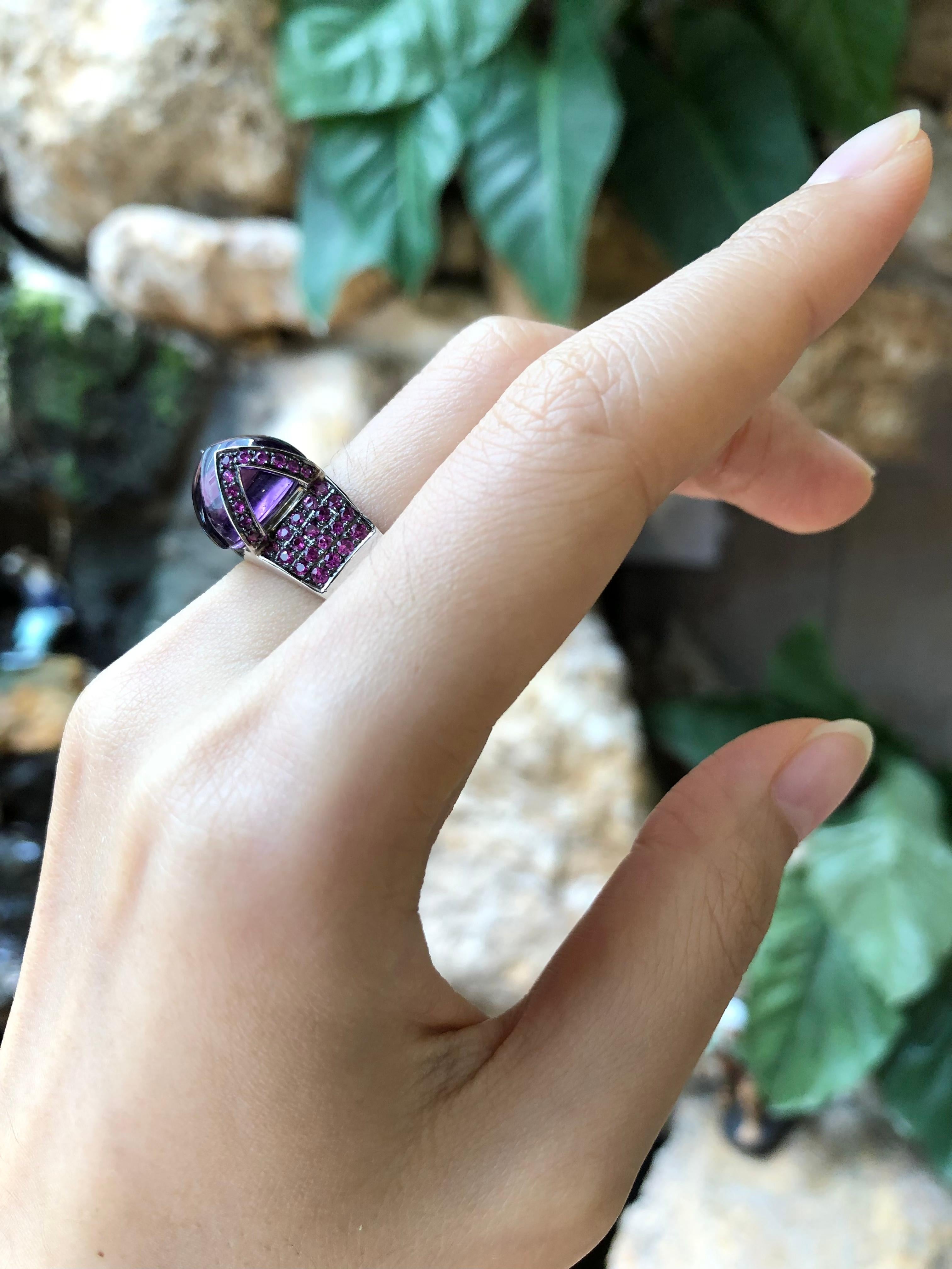 amethyst and pink sapphire ring