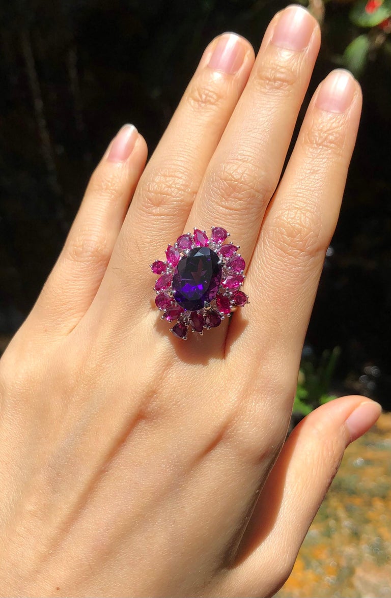 Amethyst with Ruby Ring Set in 18 Karat White Gold Settings For Sale at  1stDibs | amethyst and ruby jewelry, ruby amethyst engagement ring, ruby  and amethyst jewelry