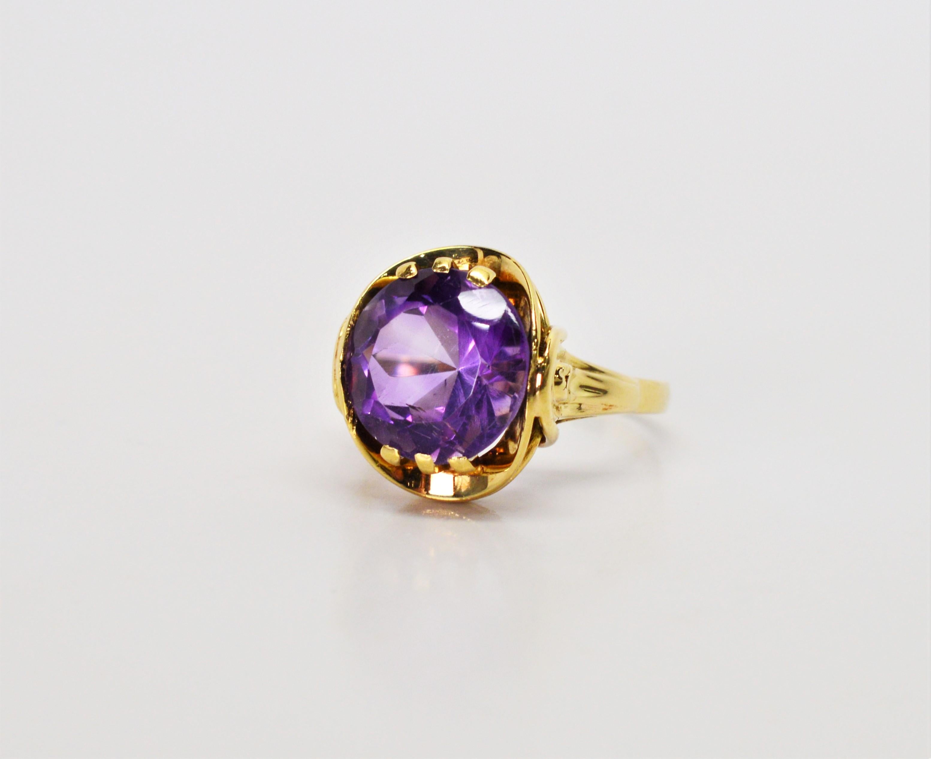 Amethyst Yellow Gold Cocktail Ring 1
