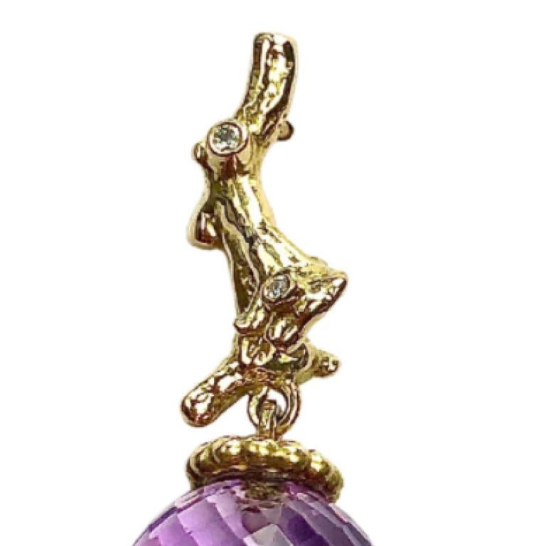 Amethyst & Yellow Gold Diamond Earrings

Esther Eyre has been designing and making precious jewellery for over twenty years. She trained at Kingston and Middlesex gaining a BA in jewellery design in 1982. Esther worked briefly in Mappin & Webb