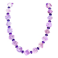 AJD Fascinating Chic Intense Amethysts & Rose of France Amethyst Necklace