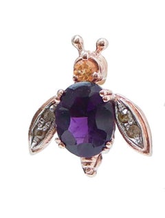 Amethysts, Topaz, Diamonds, Rose Gold and Silver Fly Earrings.