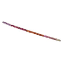 Amethysts, Tourmaline, Topazs, Peridots, Rose Gold Tennis Bracelet.