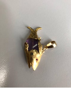 Ametist Fish Pendant - Mkicheletto