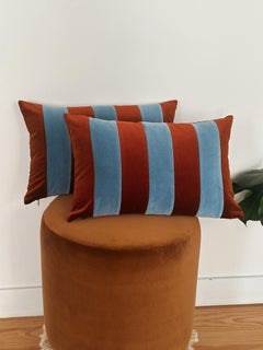 Ametista II Brick and Rose Velvet Deluxe Handmade Decorative Pillow