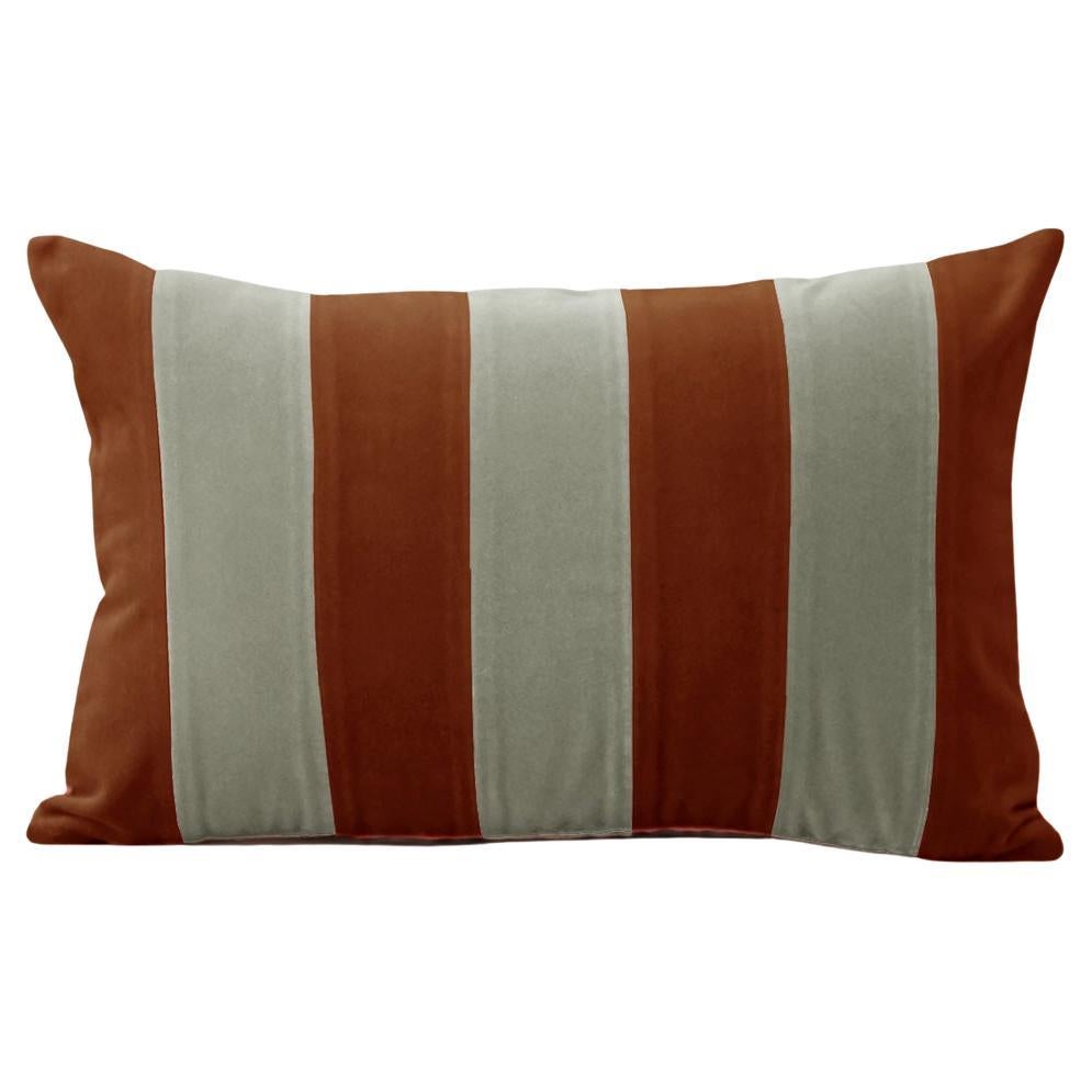 Ametista II Brown and Stone Green Velvet Deluxe Handmade Decorative Pillow