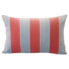 Ametista II Pink and Blue Velvet Deluxe Handmade Decorative Pillow