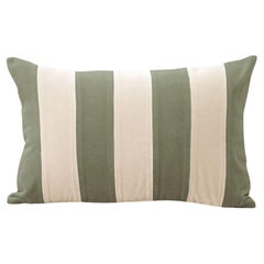 Ametista II Stone Green and Ivory white Velvet Deluxe Handmade Decorative Pillow