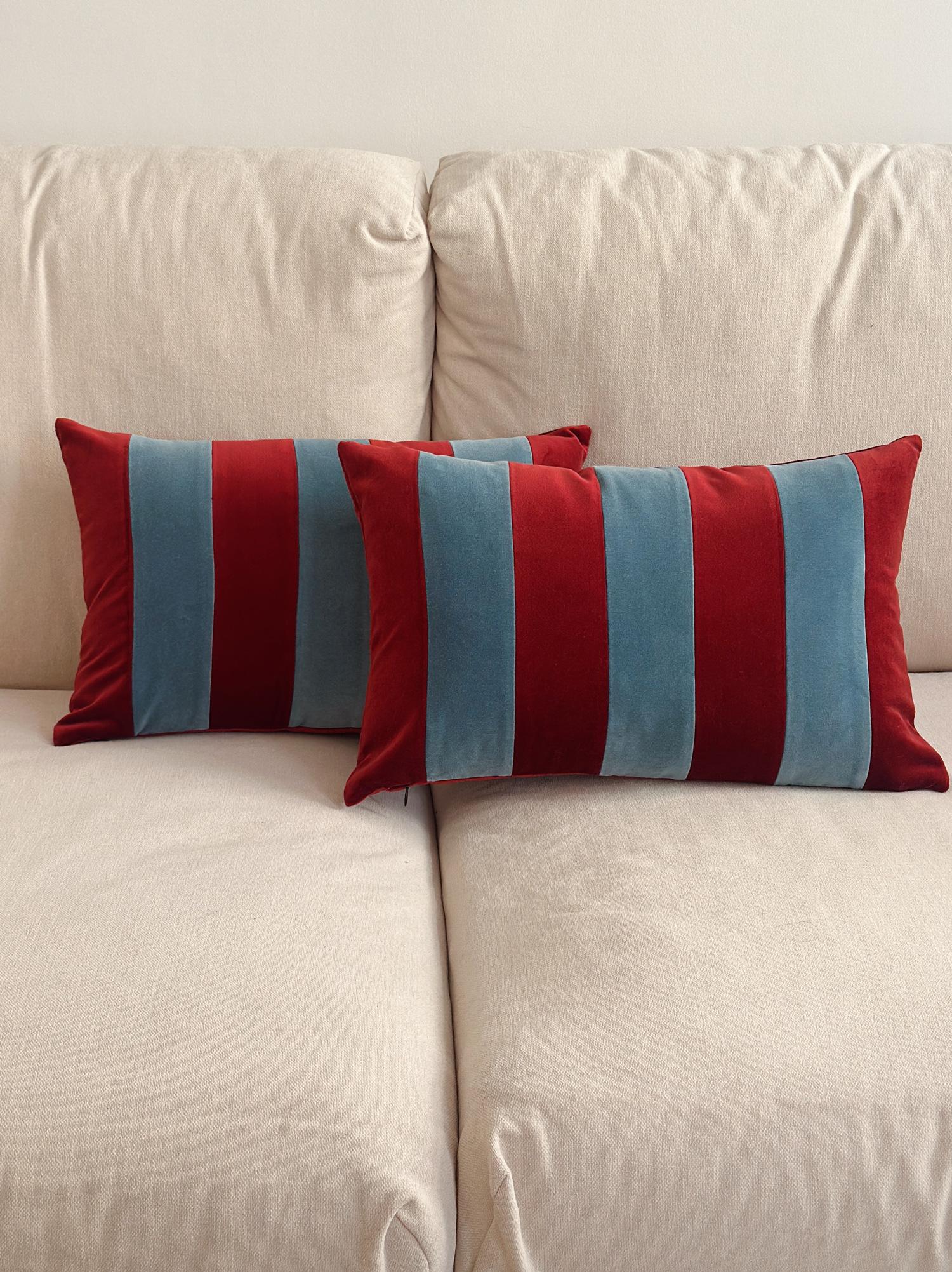 Cuscino decorativo Ametista II Terracota e velluto bianco avorio deluxe fatto a mano in vendita 2