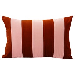 Ametista II Brick & Pink Velvet Deluxe Handmade Decorative Pillow