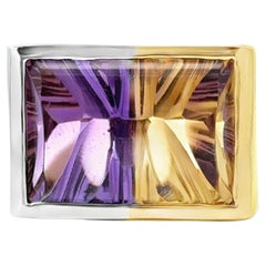 Ametrine and 14K Two Tone Gold Vintage Statement Ring