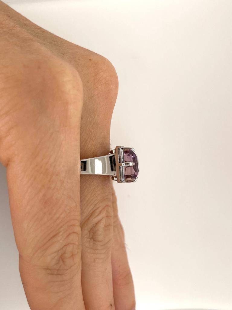 Ametrine and Baguette Diamond Ring in Platinum 1