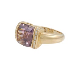 Ametrine and Diamond Ring in 14K Yellow Gold, 7.88ct Center Stone