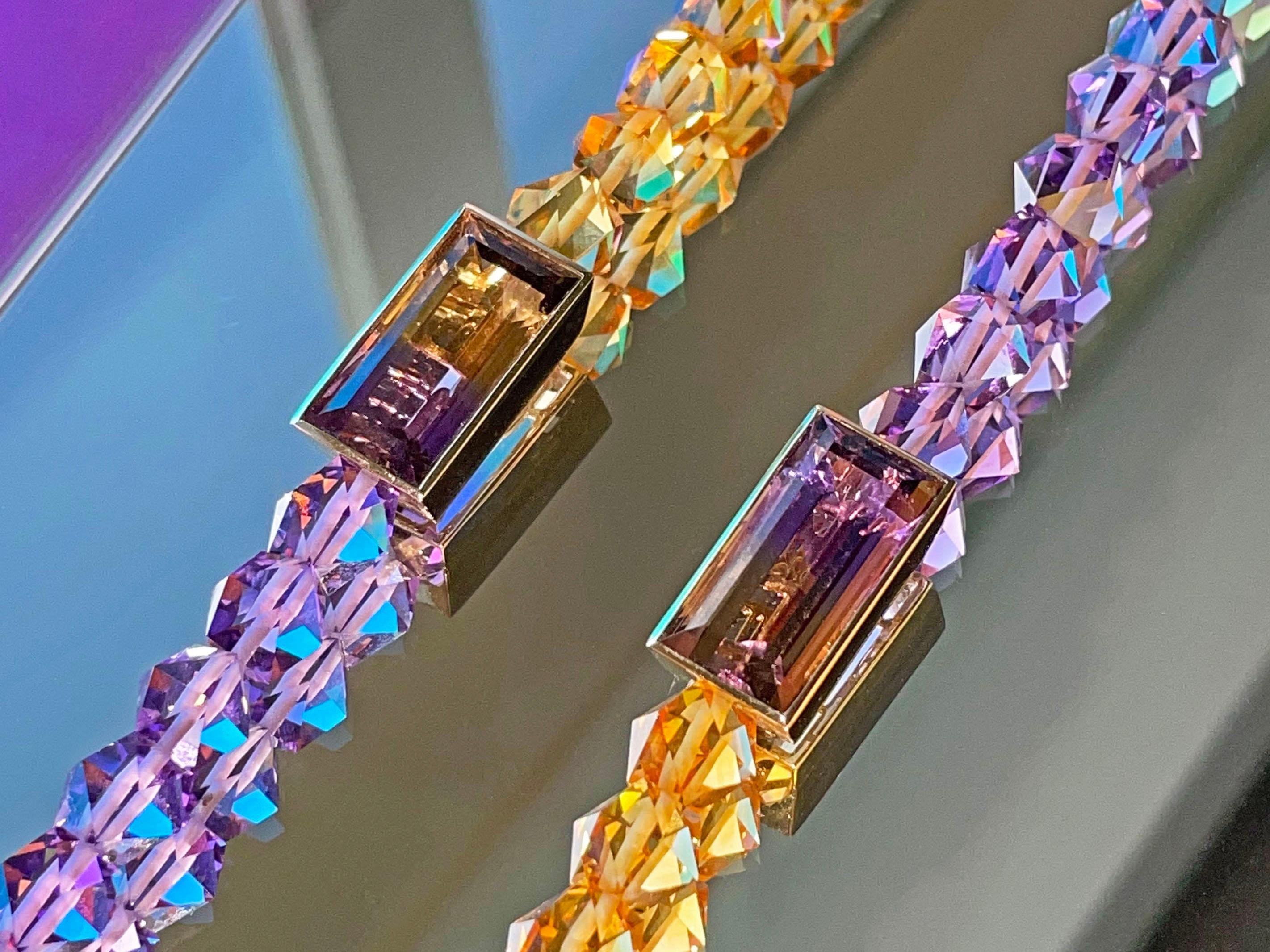 For 8Rock Studio's debut collection, designer Priyashi Nahata decided to infuse traditional men's and women's jewellery with an array of colourful, exclusive gemstone to create a unisex Rainbow Rocks collection.

Ametrine Gemstone Bracelet in 18