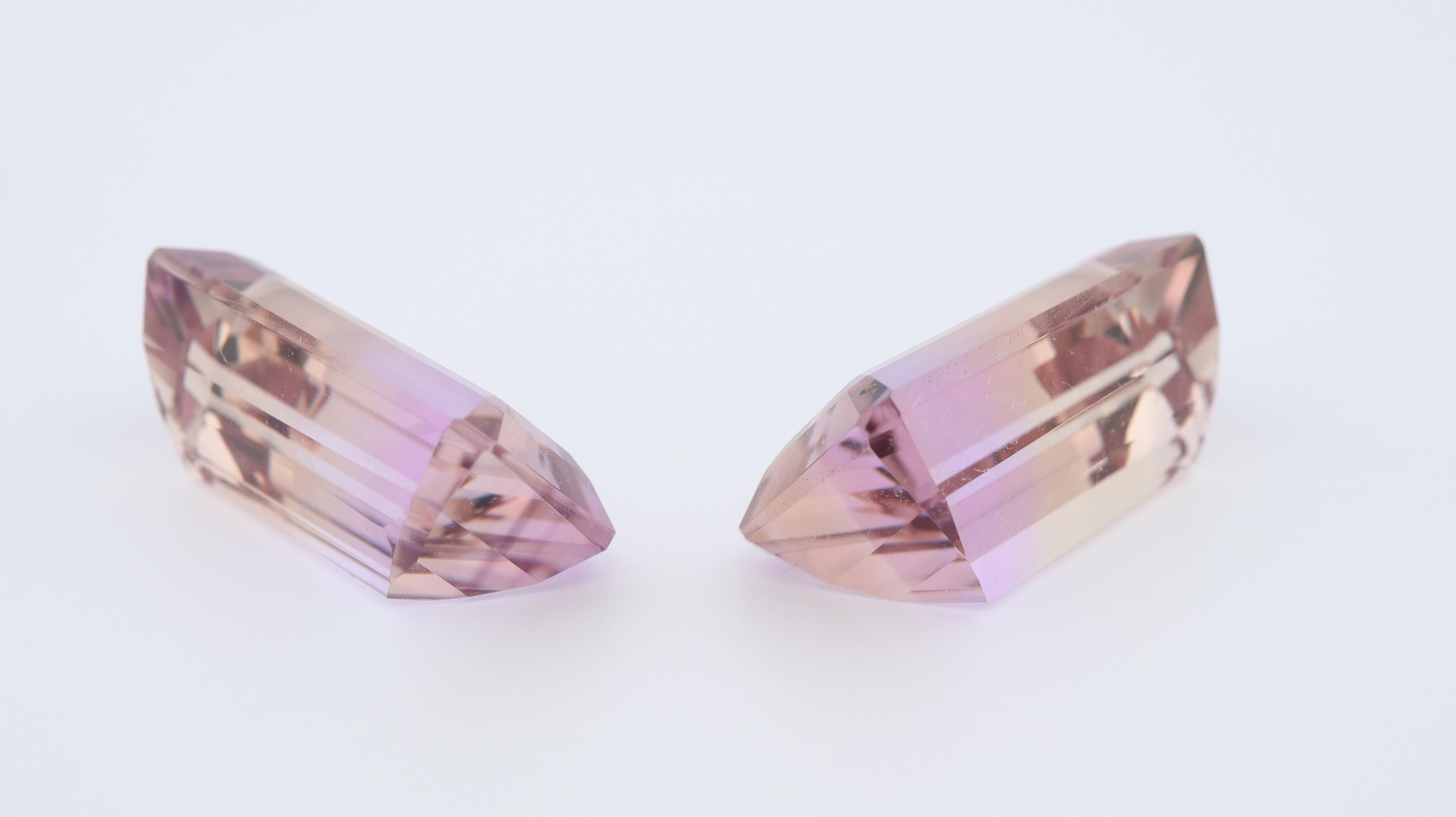 Ametrine Pair 20x10 23.47ct In New Condition For Sale In Antwerpen, BE