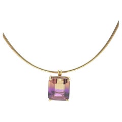 Ametrine Pendant Necklace, 18KT Gold, Approx. 14.00 ct