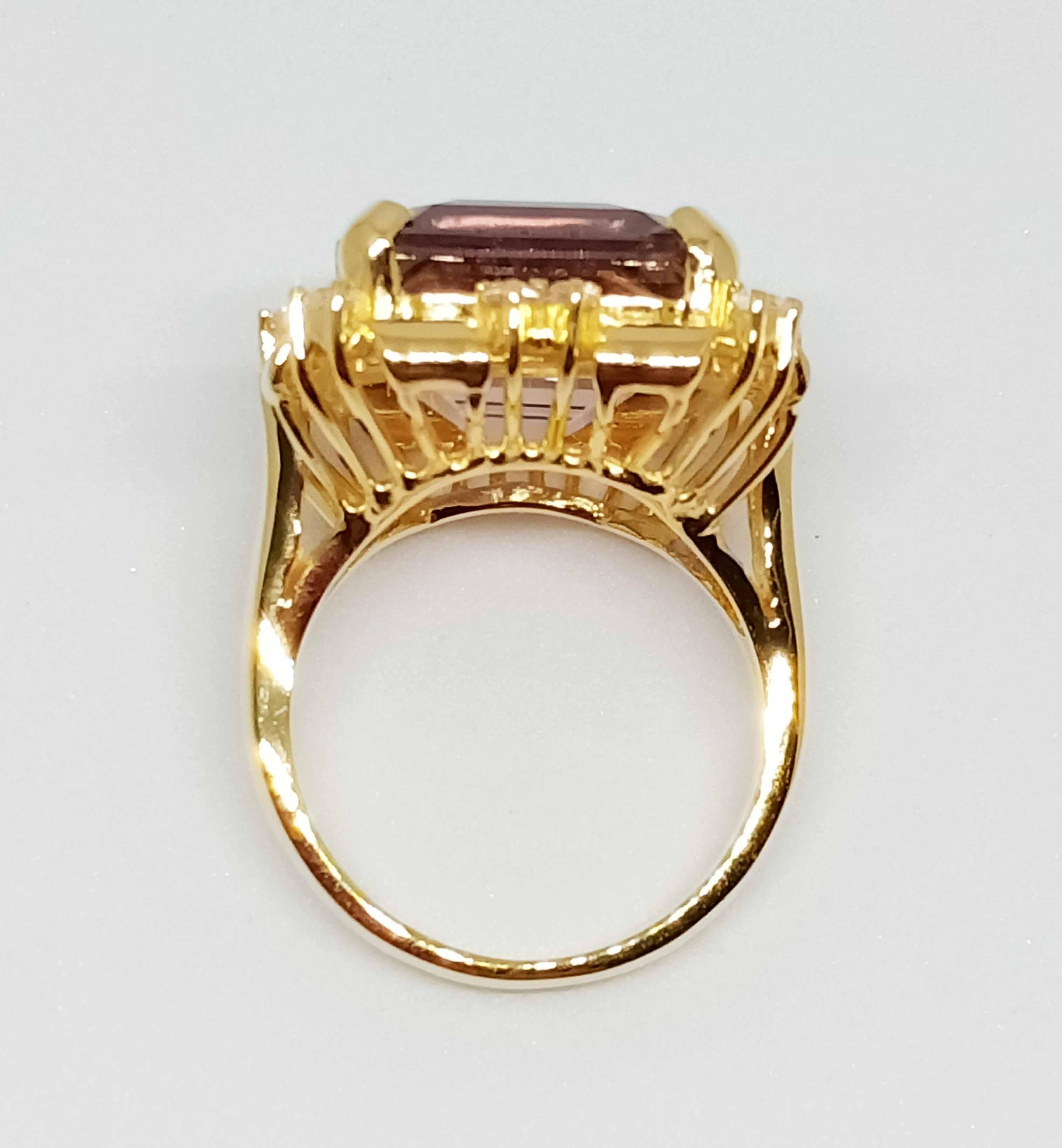 (Big ring)Ametrine Ring(12.79cts) sterling silver on 18K Gold Plated. For Sale 1