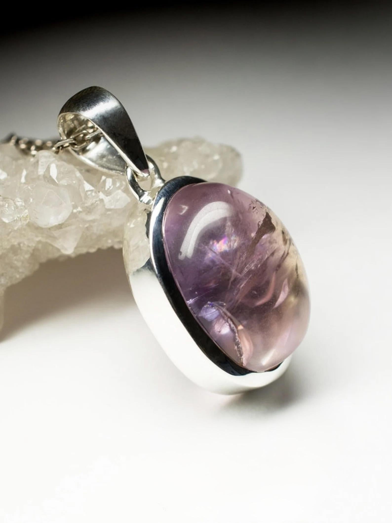 Ciondolo d'argento con ametrina in quarzo naturale Regalo di compleanno per la figlia in vendita 2