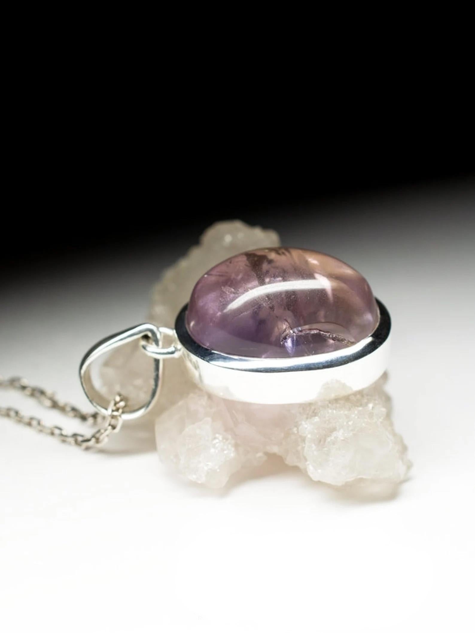 Ciondolo d'argento con ametrina in quarzo naturale Regalo di compleanno per la figlia in vendita 3