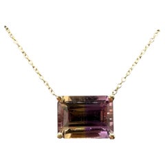 Ametrine Solitaire Necklace 14K Yellow Gold 2.43ct 18.25in New