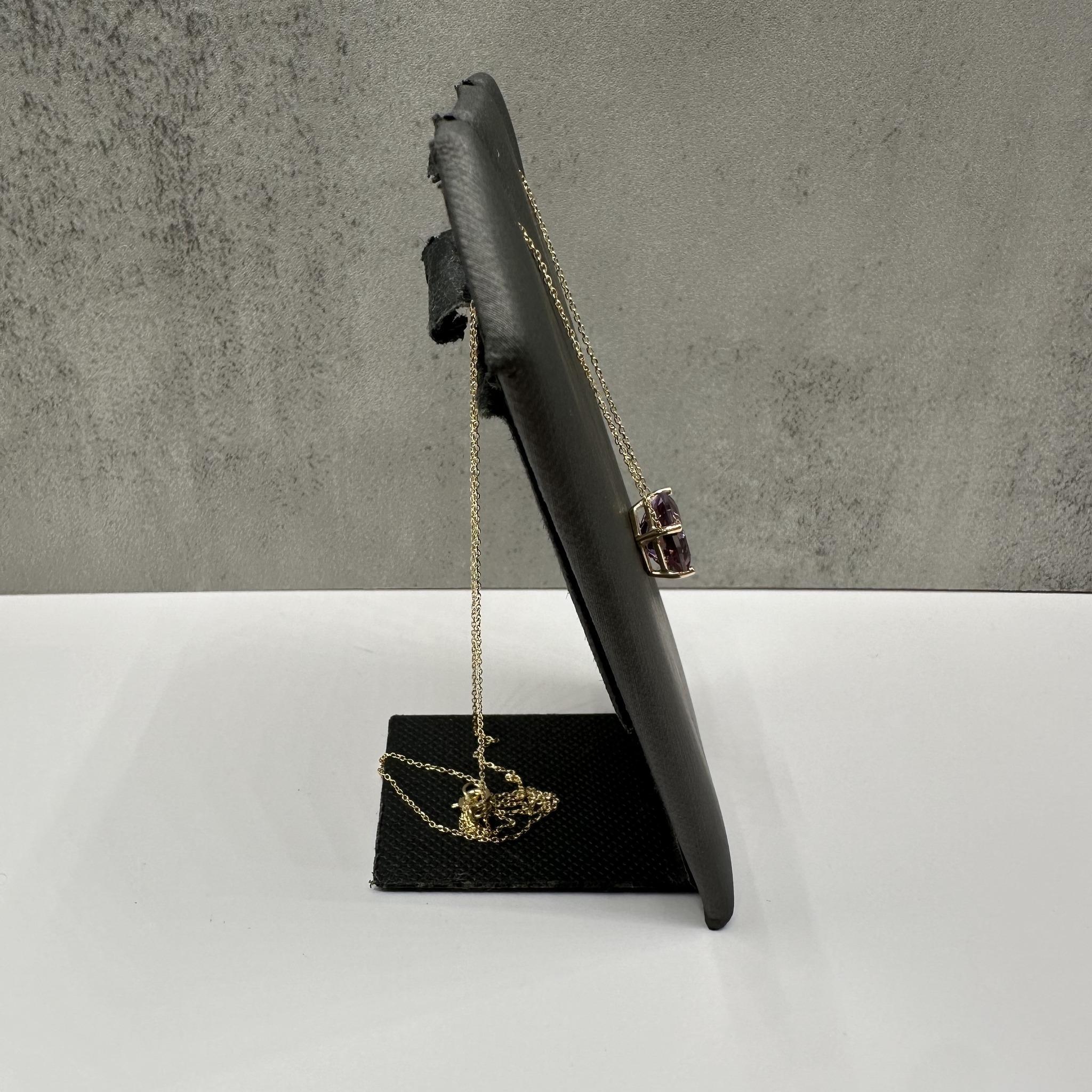 Collier solitaire d'amétrine en or jaune 14kt - 2.43ct, 18.25in, New Neuf - En vente à West Hempstead, NY