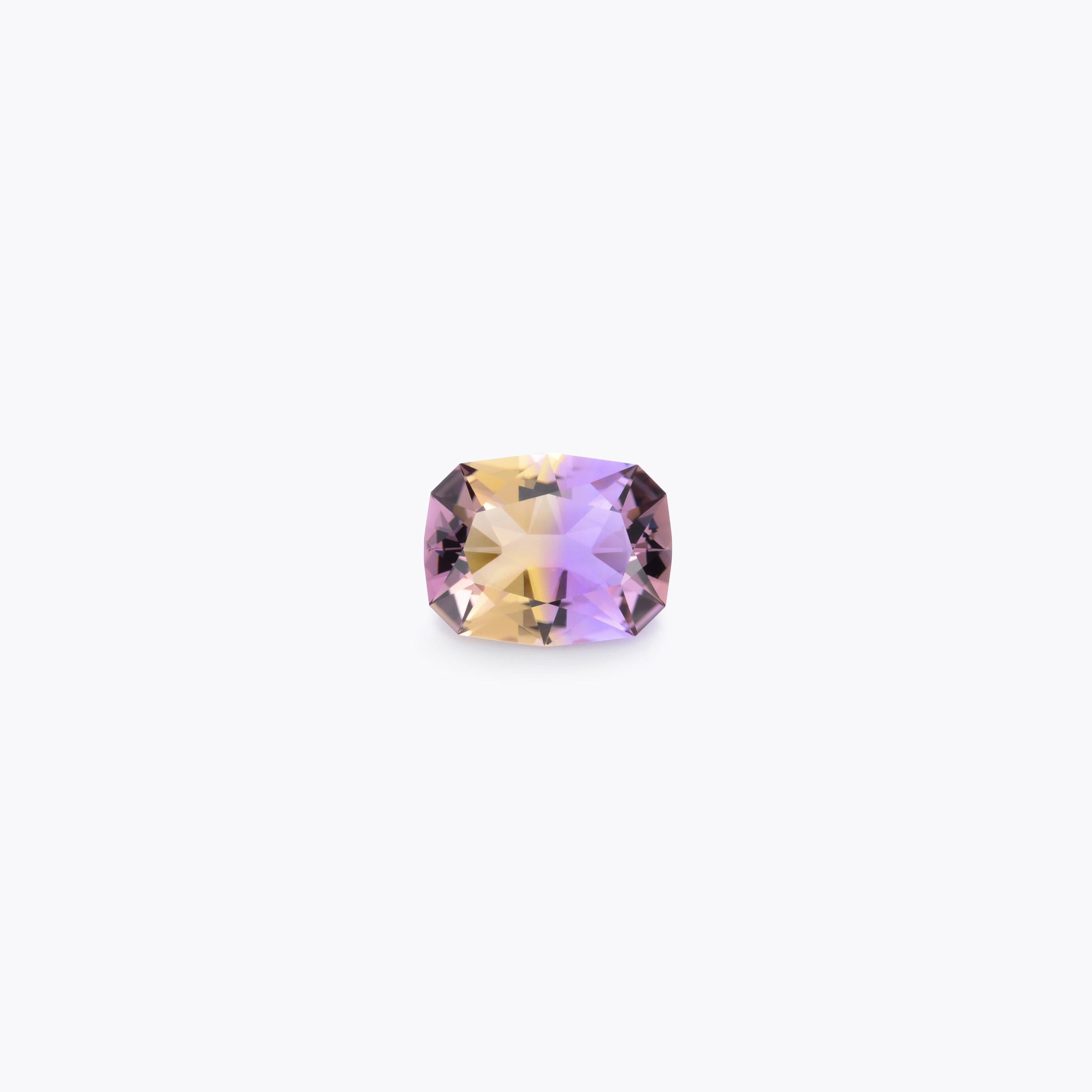 Exclusive 10.77 carat fancy Emerald-Cut Ametrine loose gem, offered unmounted to someone special.
Dimensions: 17.3 x 13.5 x 7.5 mm.
Returns are accepted and paid by us within 7 days of delivery.
We offer supreme custom jewelry work upon request.