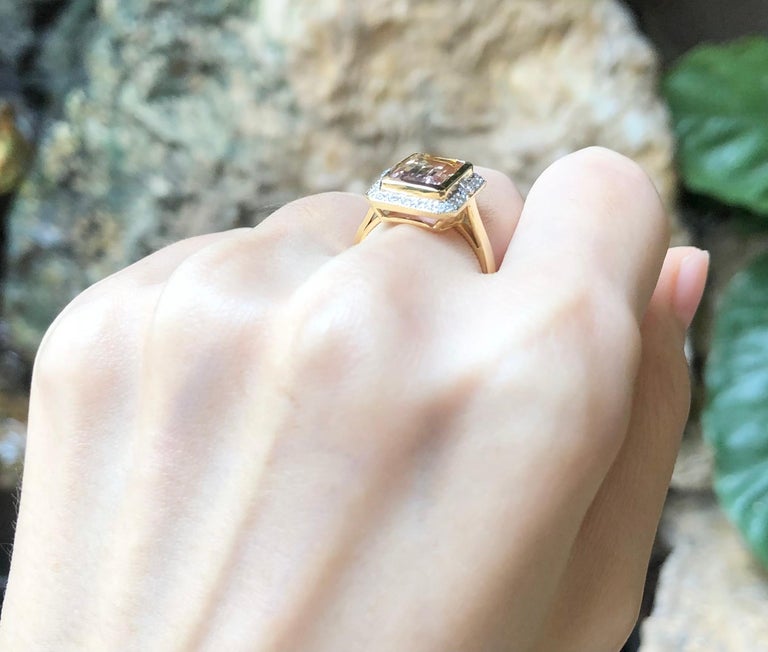 Ametrine with Brown Diamond Ring Set in 14 Karat Gold Settings For Sale